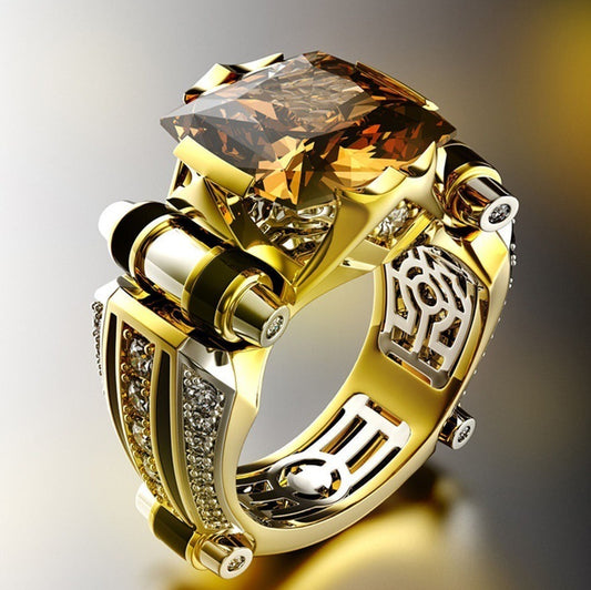 Royal Midnight Zircon Gold Ring