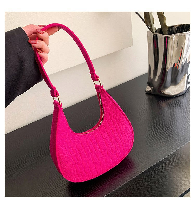 Elegant Korean Style Stone Pattern Underarm Shoulder Bag for Women